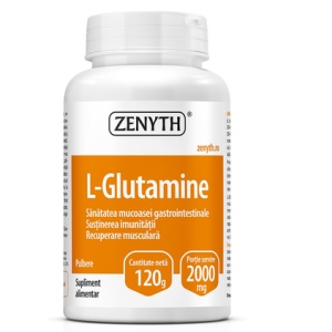 L-glutamina pulbere, 120 g, Zenyth