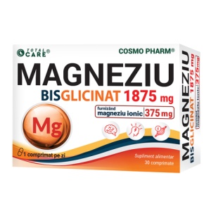 Magneziu Bisglicinat, 1875 mg, 30 comprimate, Cosmo Pharm