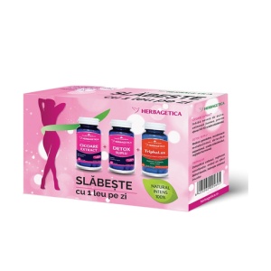 Pachet Cicoare 60 capsule + Detox Suplu 60 capsule + Triphalax 60 capsule, Herbagetica