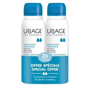 Pachet Deodorant spray cu piatra de alaun, 125 ml + 125 ml, Uriage