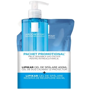Pachet Gel de spalare Lipikar AP+ 400ml + Rezerva 400ml, La Roche-Posay