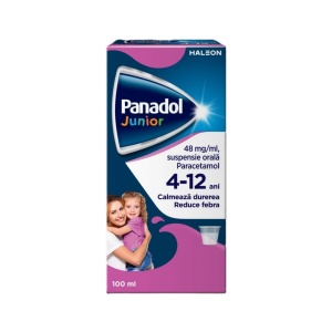 Panadol Junior suspensie orala 4-12 ani, 48 mg/ml suspensie orala, 100 ml, Haleon
