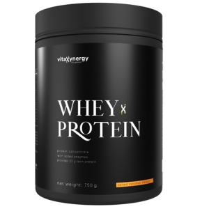 Pudra proteica din zer cu aroma de caramel sarat Whey Protein, 750 g, Vitaxynergy