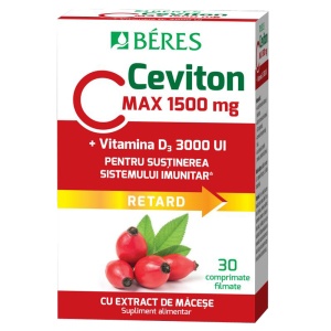 Vitamina C 1500 mg + Vitamina D3 3000 UI, Ceviton, 30 comprimate filmate, Beres