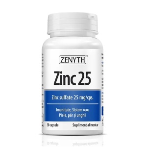 Zinc 25 sulfat de zinc, 25 mg, 30 capsule, Zenyth