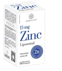 Zinc Lipozomal, 15 mg, 60 capsule vegetale, BioSunLine