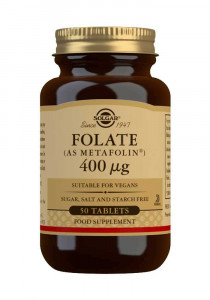 Acid folic Folate 400 ug, 50 tablete, Solgar