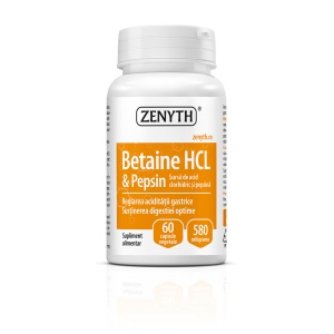 Betaine HCL si Pepsin, 60 capsule, Zenyth