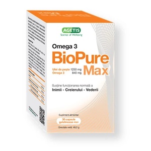 BioPure Max Omega3 1250mg, 30 capsule, Agetis