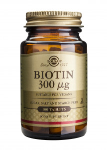 Biotina, 300 mcg, 100 tablete, Solgar