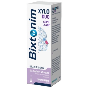 Bixtonim Xylo Duo copii, 0.5 mg/ml + 50 mg/ml spray nazal, soluție, 10,5 ml, Biofarm