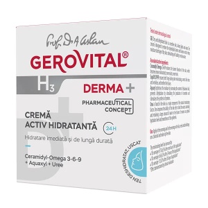 Crema activ hidratanta 24h H3 Derma+, 50ml, Gerovital