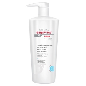 Crema corp pentru piele uscata H3 Derma+, 500ml, Gerovital