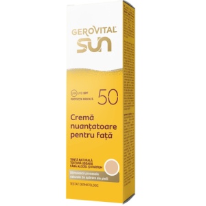 Crema nuantatoare pentru fata cu SPF 50 Sun, 50 ml, Gerovital