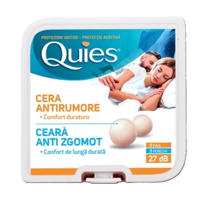 Dopuri de ceara antizgomot pentru urechi, 8 perechi, Quies