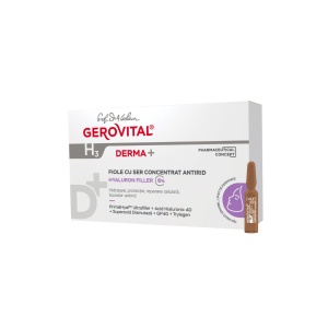 Fiole cu ser concentrat antirid H3 Derma+, 10 x 2ml, Gerovital