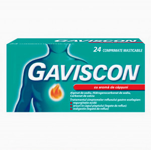 Gaviscon capsuni, 24 comprimate masticabile, Reckitt Benckiser