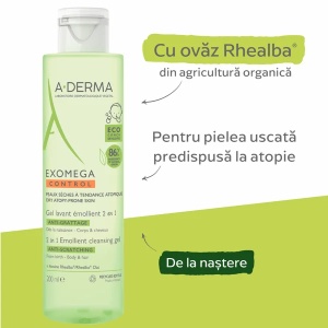 Gel spumant 2 in 1 Exomega Control, 200ml, A-Derma