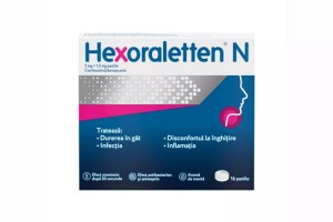 Hexoraletten N, 5 mg+1,5 mg, 16 pastile, Kenvue