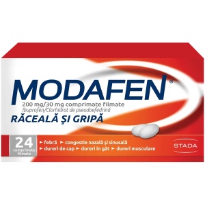 Modafen raceala si gripa, 200 mg/ 30 mg, 24 comprimate filmate, Stada