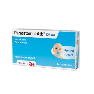 Paracetamol Atb 125 mg pentru sugari, 6 supozitoare, Antibiotice Iasi