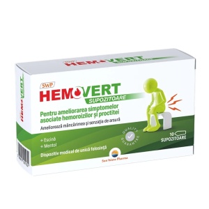 Supozitoare Hemovert, 10 bucati, Sun Wave Pharma