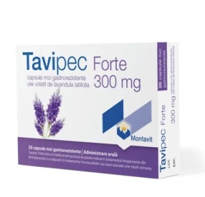 Tavipec Forte, 300 mg, 20 capsule moi gastrorezistente, Montavit