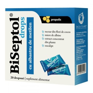 Biseptol dropsuri cu albastru de metilen si echinacea, 20 bucati, Dacia Plant