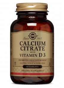 Citrat de calciu cu vitamina D3, 60 tablete, Solgar