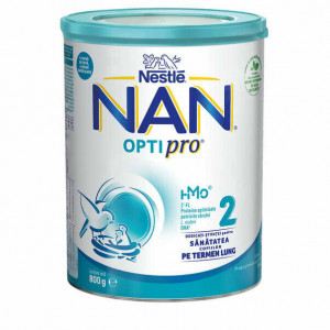 Lapte praf NAN 2 Optipro, de la 6 luni, 800 g, Nestle