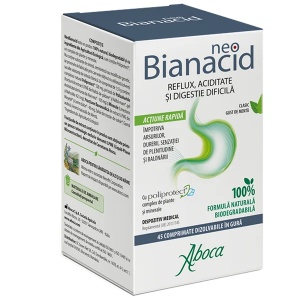 NeoBianacid cu poliprotect pentru aciditate si reflux, 45 comprimate, Aboca