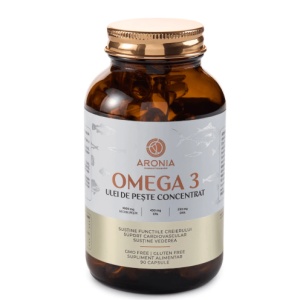 Omega 3, ulei de peste concentrat 450 EPA 230 DHA, 1000mg, 90 capsule, Aronia Charlottenburg