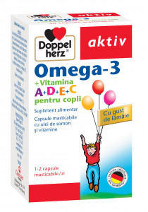 Omega 3 + vitamine copii x 30 capsule masticabile (Doppelherz)