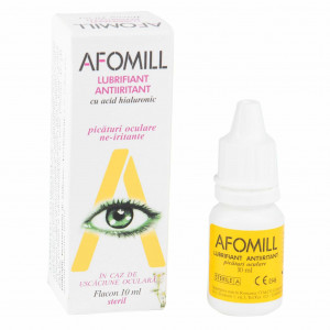 Picaturi oculare lubrifiante antiiritante cu acid hialuronic Afomill, 10 ml, Montefarmaco