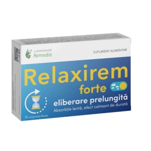 Relaxirem Forte cu eliberare prelungita, 30 comprimate filmate, Laboratoarele Remedia