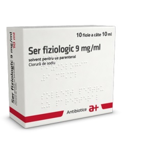 Ser fiziologic, 90 mg/10 ml, 10 fiole, Antibiotice SA