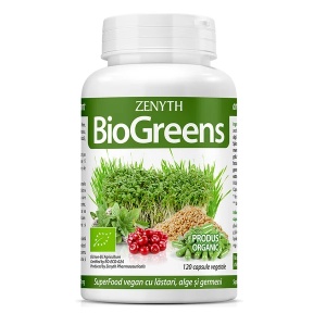 SuperFood vegan cu alge si germeni BioGreens, 120 capsule, Zenyth