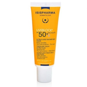 Ultra-fluid protector nuantator medium pentru ten gras Dry Touch, SPF 50+ UVEBLOCK, 40 ml, IsisPharma