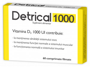 Detrical vitamina D 1000 UI, 60 comprimate, Zdrovit