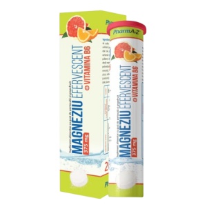 Magneziu 375 mg + Vitamina B6, 20 capsule efervescente, Pharma-Z