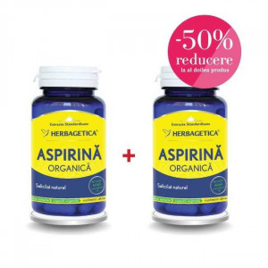 Pachet Aspirina Organica, 60 capsule + 1 cutie cu 50% reducere, Herbagetica
