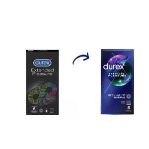 Prezervative Extended Pleasure, 6 bucati, Durex