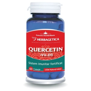 Quercetin cu Vitamina D3, 60 capsule, Herbagetica