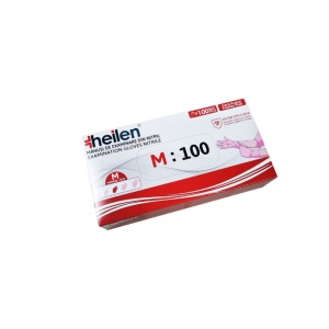 Set 100 Manusi Heilen, de unica folosinta din nitril, nepudrate, ROZ, M