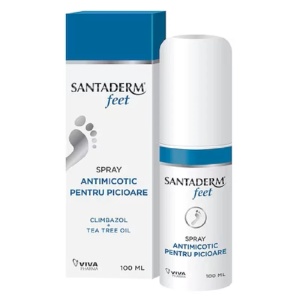 Spray antimicotic pentru picioare Santaderm 4feet, 100 ml, Viva Pharma