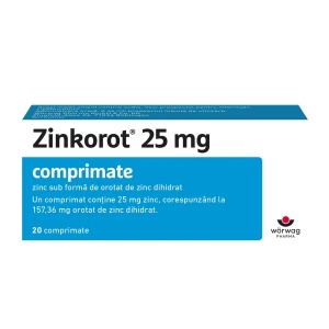 Zinkorot 25 mg, 20 comprimate, Worwag Pharma