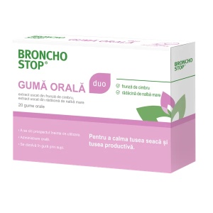 Bronchostop Duo, 20 guma orala, Kwizda Pharma