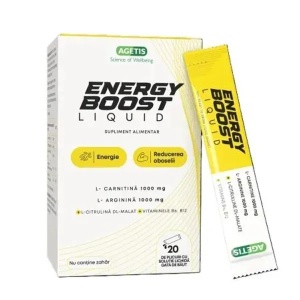 Complex aminoacizi cu vitamina B6 si B12 Energy Boost, 20 plicuri, Agetis