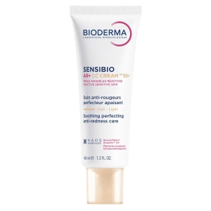 Crema CC pentru piele sensibila cu factor de protectie SPF50+, nuanta Light Tint Sensibio AR+, 40 ml, Bioderma
