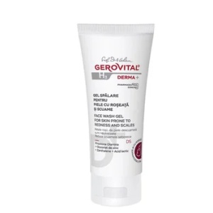 Gel spalare pentru piele cu roseata si scuame H3 Derma+, 150ml, Gerovital